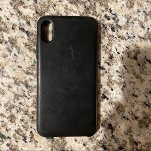 Black Leather IPhone X case